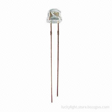 4.8mm Round Wide Viewing Angle Straw Hat Blue LED, 600mcd